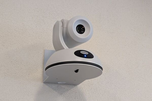 Camera mounted to the wall