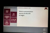 Touchscreen control user interface showing main page