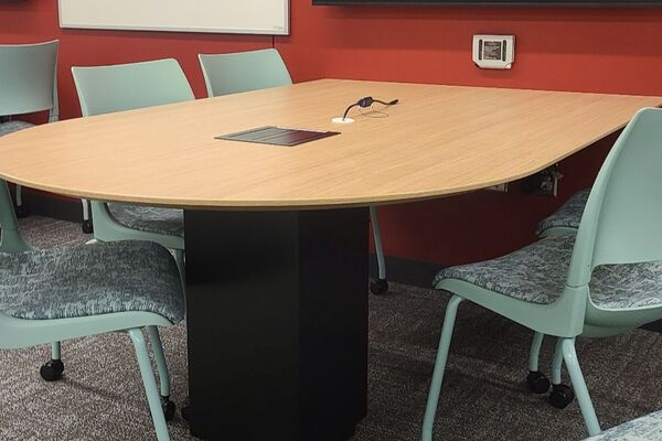 Student Tables with connections and microphone