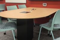Student Tables with connections and microphone
