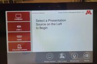 Touchscreen control user interface showing main page
