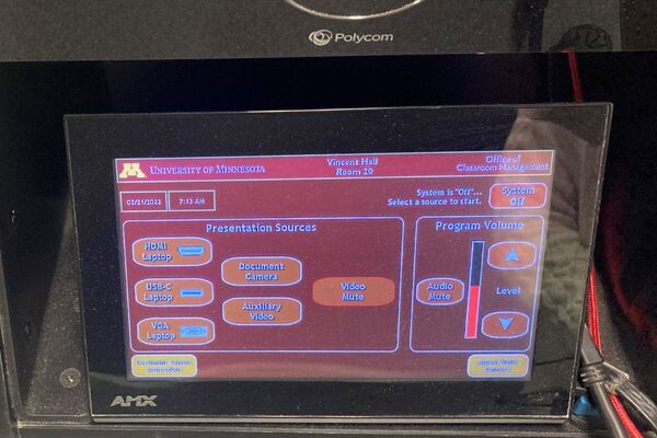 Touchscreen control user interface showing main page