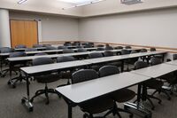 Back of room view of student table and chair seating 