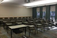 Back of room view of student tablet arm seating