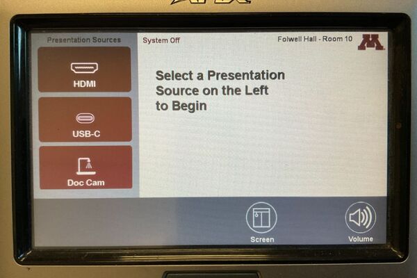 Touchscreen control user interface showing main page