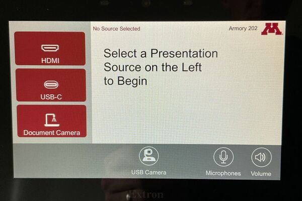 Touchscreen control user interface showing main page