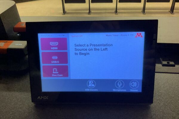 Touchscreen control user interface showing main page