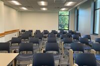 Back of room view of student tablet arm seating 