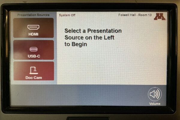 Touchscreen control user interface showing main page