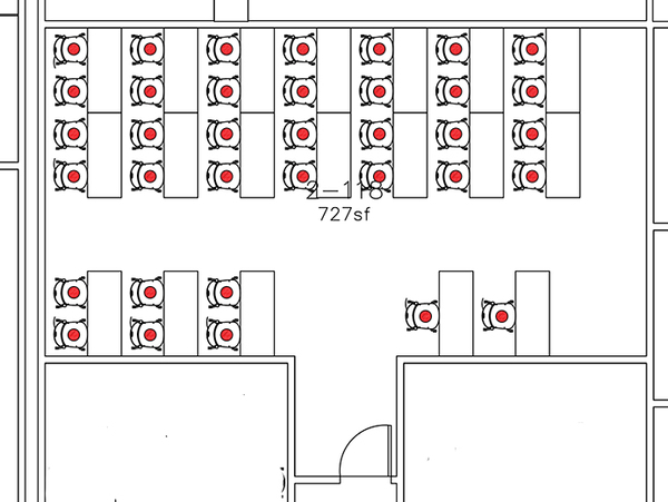 Layout diagram of room.