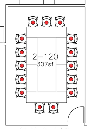 Layout diagram of room.