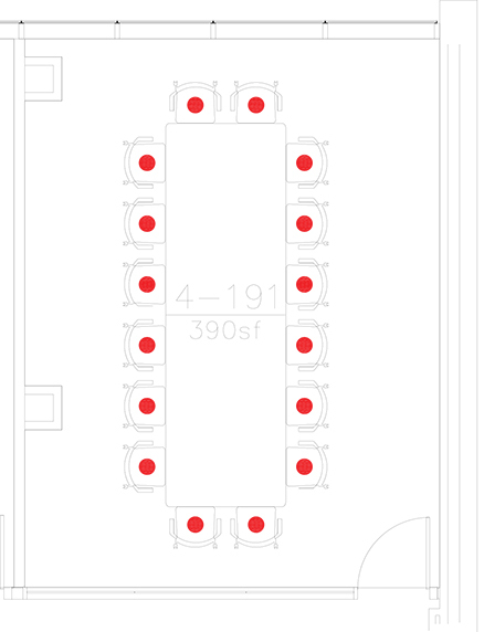 Layout diagram of room.