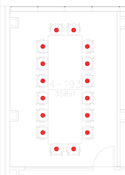 Layout diagram of room.