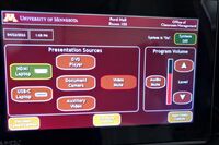 Touchscreen control user interface showing main page