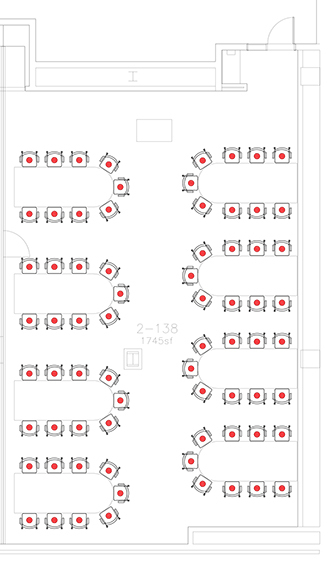 Layout diagram of room.