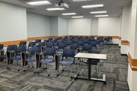 Back of room view of student tablet arm seating 