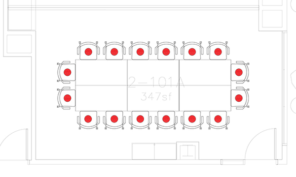 Layout diagram of room.