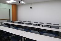 Back of room view of student table and chair seating 