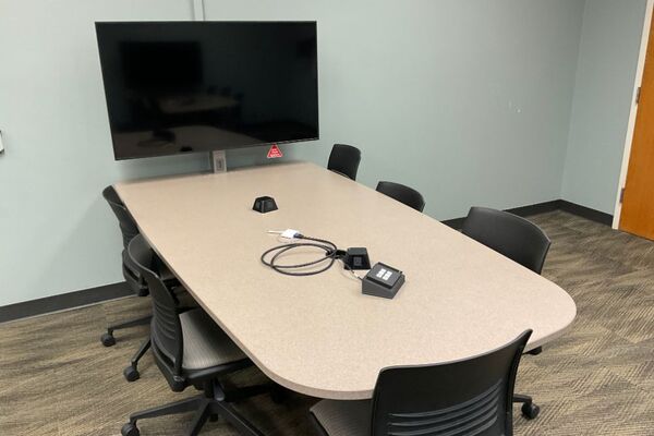 Student table-power outlets, monitor, and connections for student provided laptops