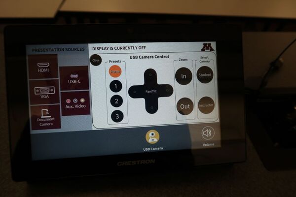 Touchscreen control user interface showing main page