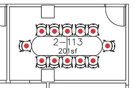 Layout diagram of room.