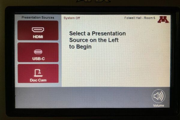 Touchscreen control user interface showing main page