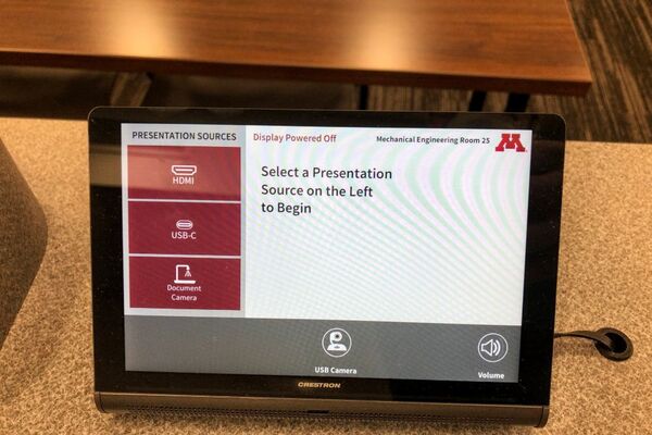 Touchscreen control user interface showing main page