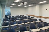 Back of room view of student tablet arm seating 