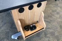 Pedestal - view microphones in charging base