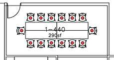 Layout diagram of room.