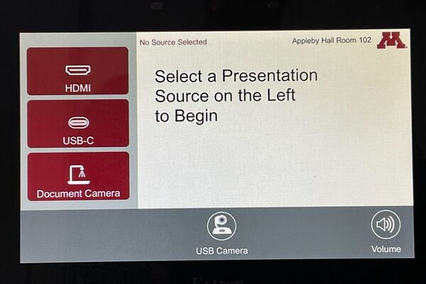 Touchscreen control user interface showing main page