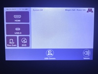 Touchscreen control user interface showing main page