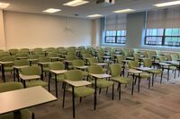 Back of room view of student tablet arm seating 