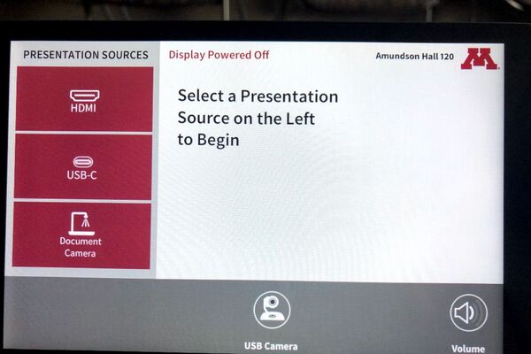 Touchscreen control user interface showing main page