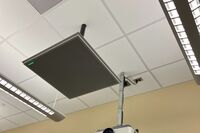 Microphone mounted to the ceiling